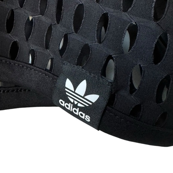 Adidas Big Logo Sleeveless Shirt Mesh Crop T-shirt Duo Black Women’s Medium - Picture 10 of 14